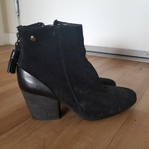 Black suede booties